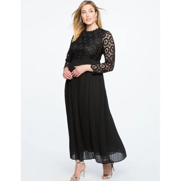 chinese dress ladies ELOQUII Women's Plus Size Knot Front Pleated Skirt Dress